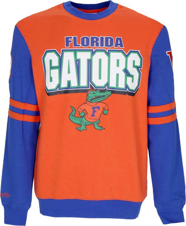 MITCHELL-&-NESS-Felpa-Girocollo-Uomo-Ncaa-All-Over-Crew-2.0-Flogat-Original-Team-Colors-da-uomo