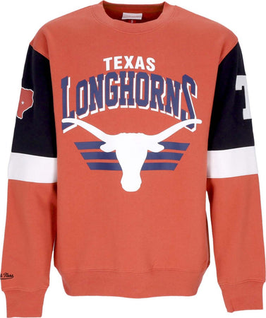 MITCHELL-&-NESS-Felpa-Girocollo-Uomo-Ncaa-All-Over-Crew-3.0-Texagg-Original-Team-Colors-da-uomo