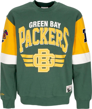 MITCHELL-&-NESS-Felpa-Girocollo-Uomo-Nfl-All-Over-Crew-3.0-Grepac-Original-Team-Colors-da-uomo
