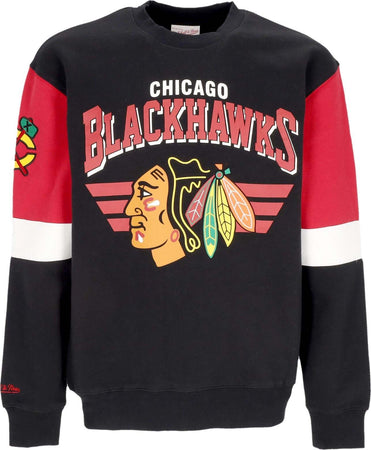 MITCHELL-&-NESS-Felpa-Girocollo-Uomo-Nhl-All-Over-Crew-3.0-Chibla-Original-Team-Colors-da-uomo
