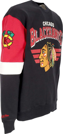 MITCHELL-&-NESS-Felpa-Girocollo-Uomo-Nhl-All-Over-Crew-3.0-Chibla-Original-Team-Colors-da-uomo