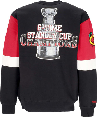 MITCHELL-&-NESS-Felpa-Girocollo-Uomo-Nhl-All-Over-Crew-3.0-Chibla-Original-Team-Colors-da-uomo