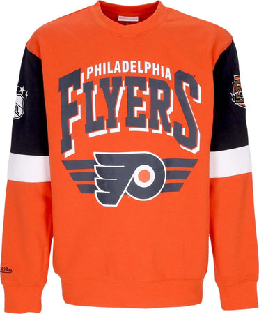MITCHELL-&-NESS-Felpa-Girocollo-Uomo-Nhl-All-Over-Crew-3.0-Phifly-Original-Team-Colors-da-uomo