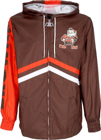 MITCHELL-&-NESS-Giacca-a-Vento-Uomo-Nfl-Undeniable-Full-Zip-Windbreaker-Clebro-Brown-da-uomo