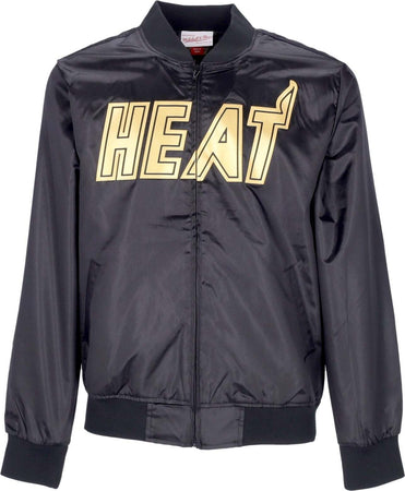 MITCHELL-&-NESS-Giacchetta-Uomo-Nba-Big-Face-4.0-Satin-Jacket-Hardwood-Classics-Miahea-Black/original-Team-Colors-da-uomo