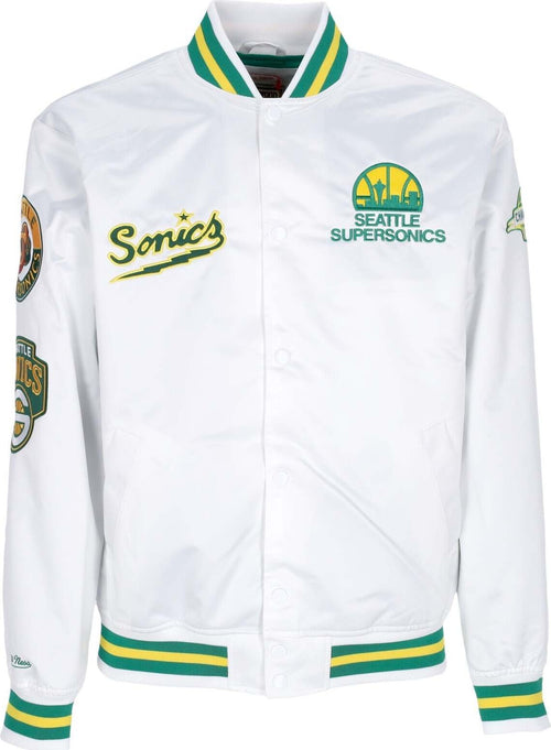 MITCHELL-&-NESS-Giubbotto-Bomber-Uomo-Nba-Hometown-Lw-Satin-Jacket-Hardwood-Classics-Seasup-White-da-uomo