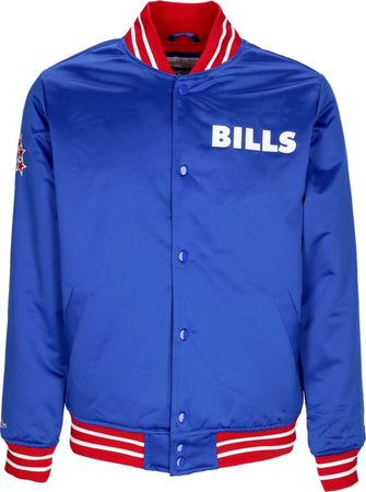 MITCHELL-&-NESS-Giubbotto-Bomber-Uomo-Nfl-Heavyweight-Satin-Jacket-Bufbil-Original-Team-Colors-da-uomo