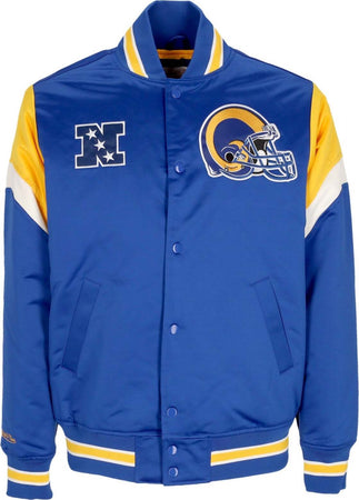MITCHELL-&-NESS-Giubbotto-Bomber-Uomo-Nfl-Heavyweight-Satin-Jacket-Losram-Original-Team-Colors-da-uomo