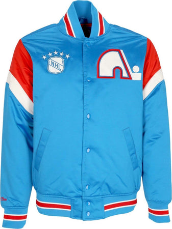 MITCHELL-&-NESS-Giubbotto-Bomber-Uomo-Nhl-Heavyweight-Satin-Jacket-Quenor-Original-Team-Colors-da-uomo