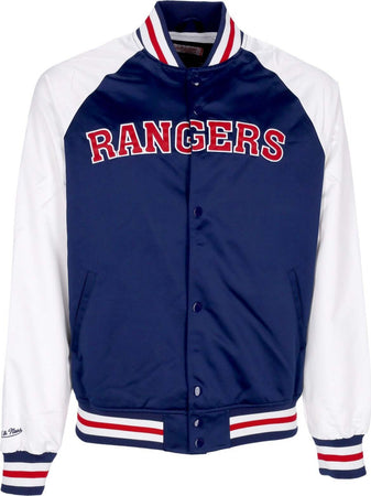 MITCHELL-&-NESS-Giubbotto-Bomber-Uomo-Nhl-Primetime-Lw-Satin-Jacket-Neyran-Navy-da-uomo