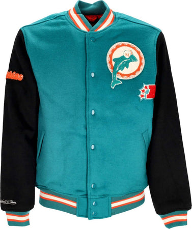 MITCHELL-&-NESS-Giubbotto-College-Uomo-Nfl-Team-Legacy-Varsity-Jacket-Miadol-Teal/black-da-uomo