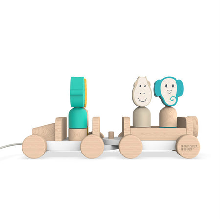 Gioco in legno trainabile jeep animali Matchstick Monkey - Multicolore