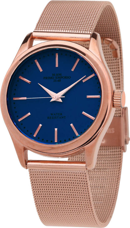 M&m Primo Emporio Color Line Orologio Donna 1035rb Orologio Analogico Da Polso in Acciaio Inossidabile Oro Rosa E Quadrante Tondo Blu Moda/Donna/Orologi/Orologi da polso Milano Fashion Watch - Marcianise, Commerciovirtuoso.it