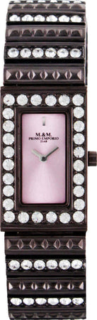 M&m Primo Emporio Orologio a Bracciale Strass Da Donna 480m Analogico Marrone Quadrante Rettangolare Rosa E Cinturino Con Strass Moda/Donna/Orologi/Orologi da polso Milano Fashion Watch - Marcianise, Commerciovirtuoso.it