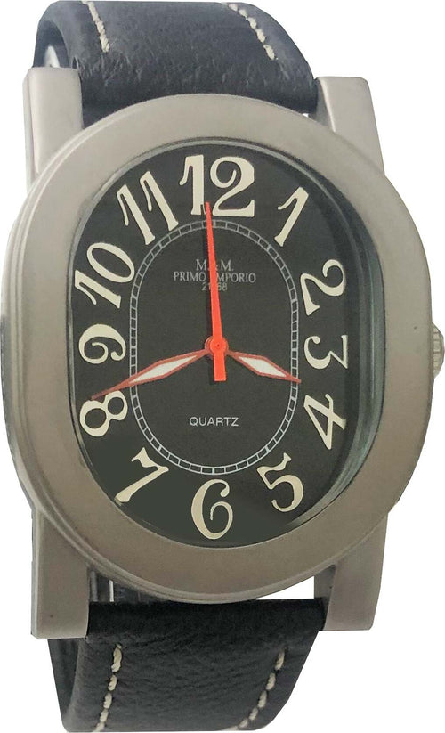 M&m Primo Emporio Orologio Donna Da Polso Analogico Orologio Nero Con Quadrante Ovale E Cinturino in Pelle Numeri Grandi Moda/Donna/Orologi/Orologi da polso Milano Fashion Watch - Marcianise, Commerciovirtuoso.it