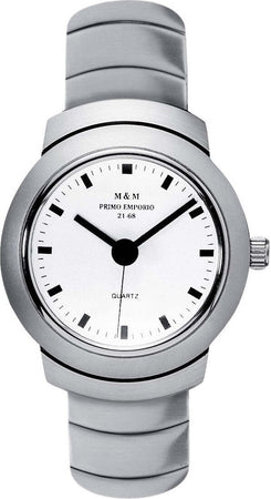 M&m Primo Emporio Orologio Donna Da Polso Con Cassa in Acciaio E Quadrante Rotondo Bianco Analogico Moda/Donna/Orologi/Orologi da polso Milano Fashion Watch - Marcianise, Commerciovirtuoso.it