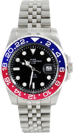 M&m Primo Emporio Orologio Sub Con Ghiera Rosso-Blu 1101/rbj Orologio Uomo Analogico Quadrante Nero Cassa in Acciaio Inossidabile Resistente All'acqua 3 Atm Moda/Uomo/Orologi/Orologi da polso Milano Fashion Watch - Marcianise, Commerciovirtuoso.it