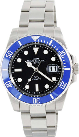 M&m Primo Emporio Orologio Uomo Sub Con Ghiera Blu in Ceramica Blu 1101/nb Orologio Da Polso Analogico Quadrante Tondo Nero Resistente All'acqua 5 Atm Orologio in Acciaio Inossidabile Moda/Uomo/Orologi/Orologi da polso Milano Fashion Watch - Marcianise, Commerciovirtuoso.it