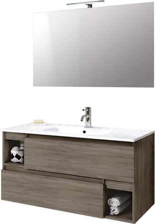 Mobile Bagno 100cm Sospeso Con Due Cassetti Due Vani E Specchio Con Lampada Casa e cucina/Bagno/Mobili da bagno/Mobiletti con lavabo Shopbagno.it - Roma, Commerciovirtuoso.it