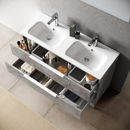 Mobile Bagno 120cm a Terra Con Lavabo doppia Vasca, Tre Cassetti e Specchio Casa e cucina/Bagno/Mobili da bagno/Mobiletti con lavabo Shopbagno.it - Roma, Commerciovirtuoso.it
