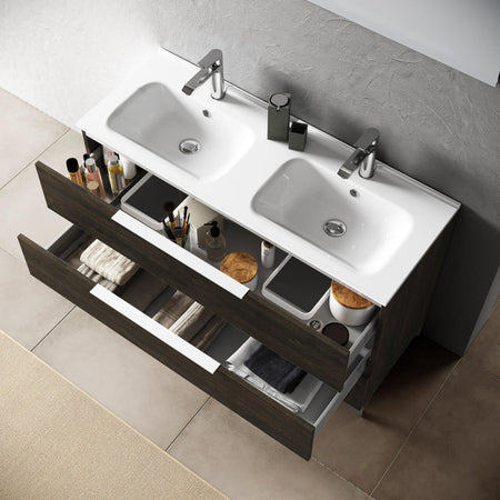 Mobile Bagno 120cm a Terra Con Lavabo doppia Vasca, Tre Cassetti e Specchio Casa e cucina/Bagno/Mobili da bagno/Mobiletti con lavabo Shopbagno.it - Roma, Commerciovirtuoso.it