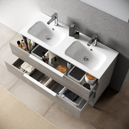 Mobile Bagno 120cm a Terra Con Lavabo doppia Vasca, Tre Cassetti e Specchio Casa e cucina/Bagno/Mobili da bagno/Mobiletti con lavabo Shopbagno.it - Roma, Commerciovirtuoso.it