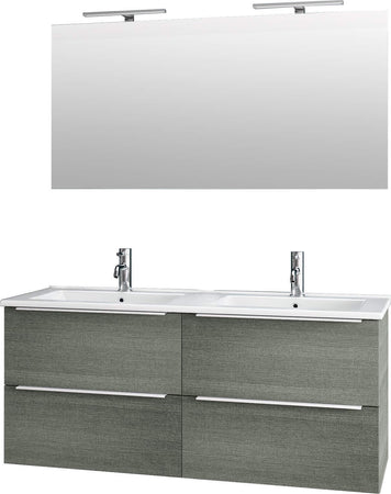 Mobile Bagno 120cm Sospeso Con Quattro Cassetti Lavabo Doppia Vasca Specchio E Doppia Lampada Casa e cucina/Bagno/Mobili da bagno/Mobiletti con lavabo Shopbagno.it - Roma, Commerciovirtuoso.it