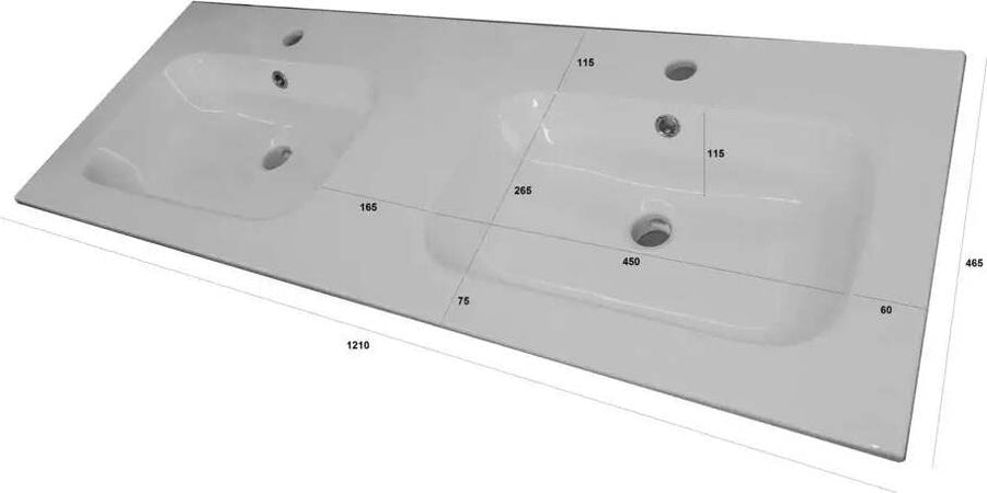Mobile Bagno 120cm Sospeso Due Cassetti Lavabo Doppia Vasca e Specchio Con Lampada Casa e cucina/Bagno/Mobili da bagno/Mobiletti con lavabo Shopbagno.it - Roma, Commerciovirtuoso.it