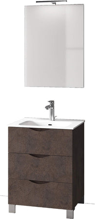 Mobile Bagno 60cm a Terra Effetto Pietra Con Tre Cassetti Specchio e Lampada Casa e cucina/Bagno/Mobili da bagno/Mobiletti con lavabo Shopbagno.it - Roma, Commerciovirtuoso.it