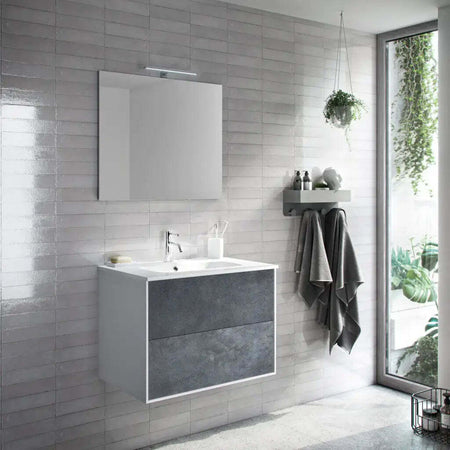Mobile Bagno 60cm Sospeso Due Cassetti e Specchio Casa e cucina/Bagno/Mobili da bagno/Mobiletti con lavabo Shopbagno.it - Roma, Commerciovirtuoso.it