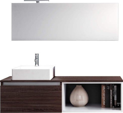 Mobile Bagno 70cm Sospeso Cassetto, Vano a Giorno, Specchio E Lampada Casa e cucina/Bagno/Mobili da bagno/Mobiletti con lavabo Shopbagno.it - Roma, Commerciovirtuoso.it