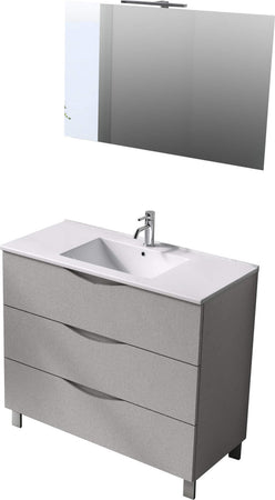 Mobile Bagno 80cm a Terra Effetto Pietra Con Tre Cassetti Specchio e Lampada Casa e cucina/Bagno/Mobili da bagno/Mobiletti con lavabo Shopbagno.it - Roma, Commerciovirtuoso.it