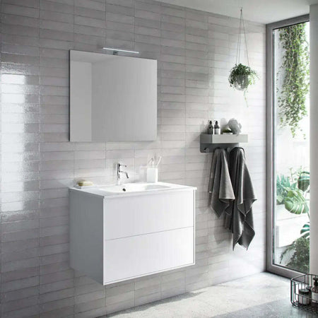Mobile Bagno 80cm Sospeso Due Cassetti e Specchio Casa e cucina/Bagno/Mobili da bagno/Mobiletti con lavabo Shopbagno.it - Roma, Commerciovirtuoso.it