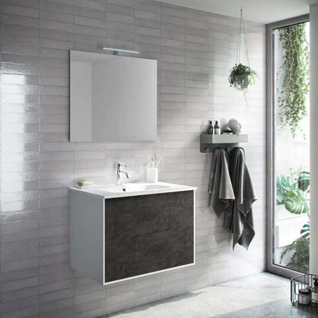 Mobile Bagno 80cm Sospeso Due Cassetti e Specchio Casa e cucina/Bagno/Mobili da bagno/Mobiletti con lavabo Shopbagno.it - Roma, Commerciovirtuoso.it