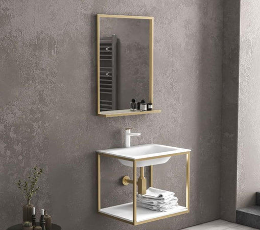 Mobile Bagno Industrial Sospeso 60cm Color Oro Casa e cucina/Bagno/Mobili da bagno/Mobiletti con lavabo Shopbagno.it - Roma, Commerciovirtuoso.it