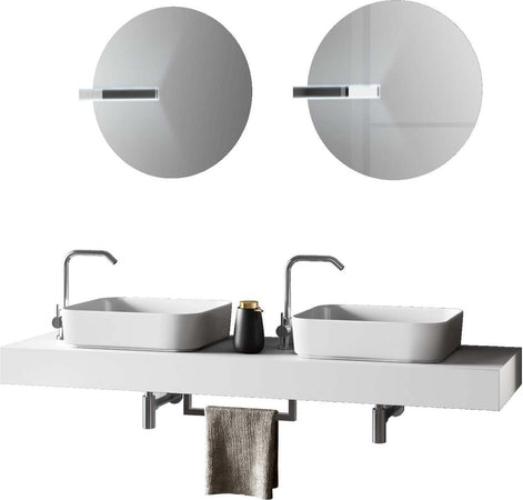 Mobile Bagno Sospeso 165cm Con Due Lavabi Due Specchi Doppia Lampada e Porta Asciugamano Casa e cucina/Bagno/Mobili da bagno/Mobiletti con lavabo Shopbagno.it - Roma, Commerciovirtuoso.it