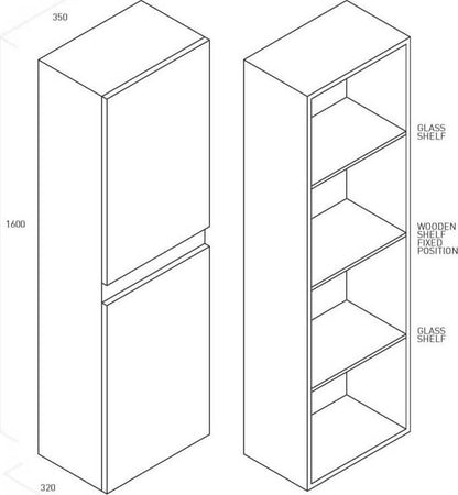 Mobile Bagno Sospeso100cm Con 1 Cassetto, Vano a Giorno, Pensile Colonna, Specchio e Lampada Casa e cucina/Bagno/Mobili da bagno/Mobiletti con lavabo Shopbagno.it - Roma, Commerciovirtuoso.it