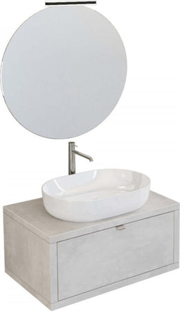 Mobile-da-Bagno-sospeso-Grigio-cemento-80cm-con-cassetto,-specchio-e-luce-Domus