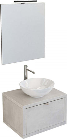 Mobile-da-Bagno-sospeso-Grigio-cemento-con-cassetto,-specchio-e-luce-Domus