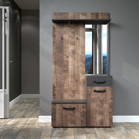 mobile-ingresso-entrata-moderno-design-guardaroba-appendiabiti-salvaspazio-corridoio-specchio-scarpiera-cassetto-mensola-stile-vintage-T2753,29S