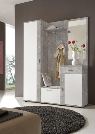 mobile-ingresso-entrata-moderno-design-guardaroba-appendiabiti-salvaspazio-specchio-scarpiera-cassetto-mensola-bianco-grigio-cemento-armadio-T2241,44,0S