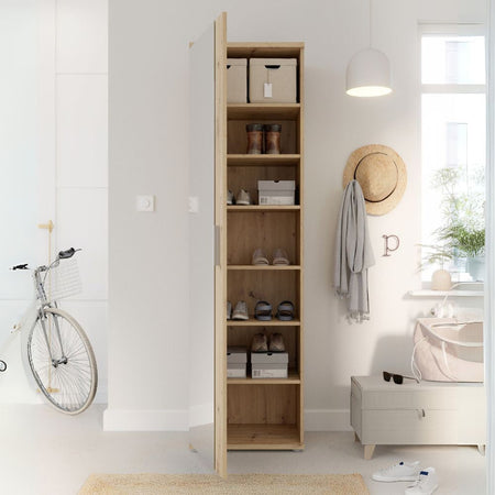 Mobile multiuso scarpiera Olimpia colore rovere con anta a specchio