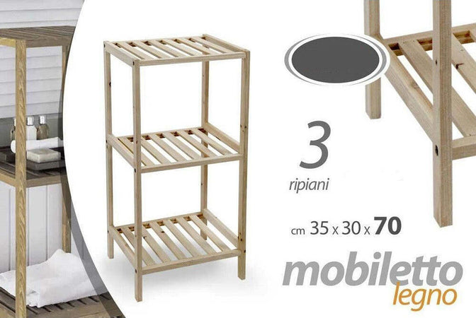Mobile Scaffale In Legno 3 Ripiani Mensole 35x30x70cm Arredamento Casa Bagno Casa, arredamento e bricolage > Arredamento > Mobili e Accessori Trade Shop italia - Napoli, Commerciovirtuoso.it