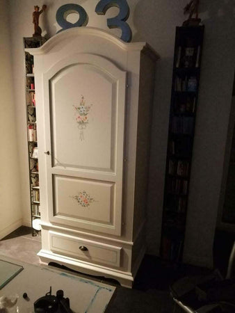 MOBILI-2G---ARMADIO-1-PORTA-IN-LEGNO-SHABBY-BIANCO-DECORATO-96X56X196