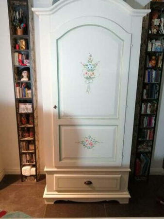 MOBILI-2G---ARMADIO-1-PORTA-IN-LEGNO-SHABBY-BIANCO-DECORATO-96X56X196