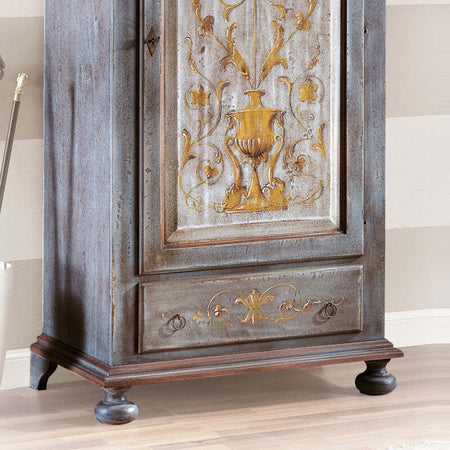 MOBILI-2G---ARMADIO-1-PORTA-LEGNO-SHABBY-AZZURRO-CENERE-DECORATO-96X56X196