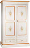 MOBILI-2G---ARMADIO-2-PORTE-LEGNO-SHABBY-BIANCO-E-DECORI-ARANCIONI-125X61X200