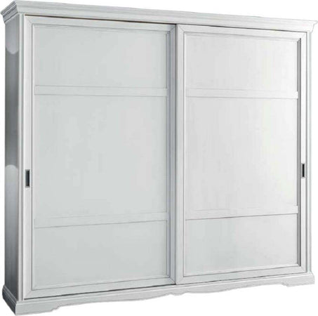 MOBILI-2G---ARMADIO-2-PORTE-SCORREVOLI-MODERNO-IN-LEGNO-FRASSINO-BIANCO-284x65x248