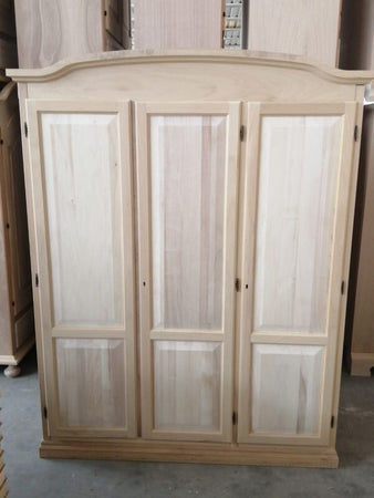 MOBILI-2G---Armadio-3-ante-cappello-sagomato-In-Legno-grezzo-158x56x197