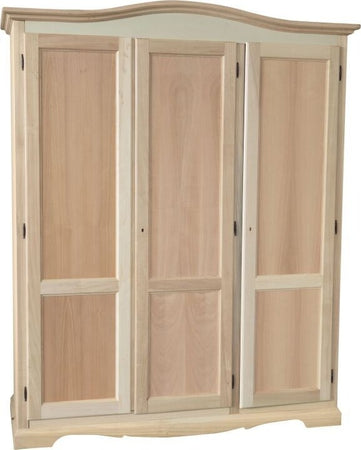 MOBILI-2G---Armadio-3-ante-cappello-sagomato-In-Legno-grezzo-158x56x197